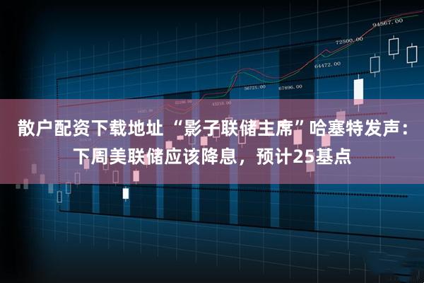 散户配资下载地址 “影子联储主席”哈塞特发声：下周美联储应该降息，预计25基点